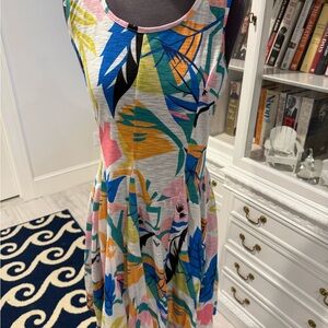 Vibrant Abstract Print Midi Dress